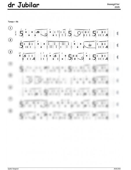 Jubilar, dr / 2 Trommelnoten-Hieroglyphen / Frei Andy & Gassegötter