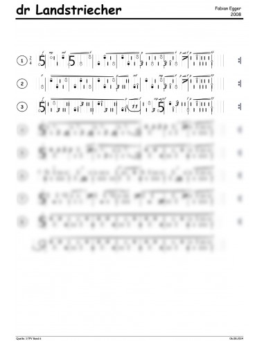 Landstriecher, dr / 2 Trommelnoten-Hieroglyphen / Egger Fabian
