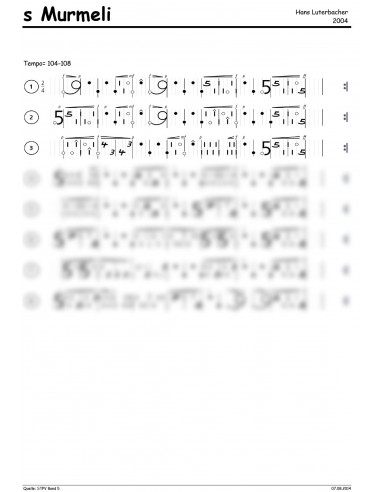 Murmeli, s / 2 Trommelnoten-Hieroglyphen / Luterbacher Hans
