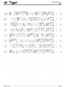 Tiger, dr / Trommelnoten-Hieroglyphen / Luterbacher Hans