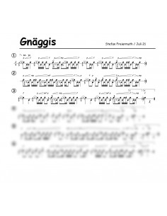 Gnäggis 1 Partitur Trommel und Pfeifernoten / Freiermuth Stefan & Barbara 2