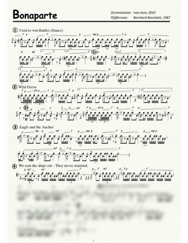 Bonaparte 2 Trommelnoten zu Pfeifermarsch / Kym Ivan