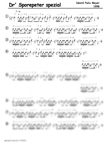 Sporepeter Spezial, dr / 1 Trommelnoten / Meyer Désiré Felix