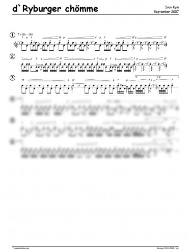 Ryburger chömme, d / 1 Trommelnoten / Kym Ivan