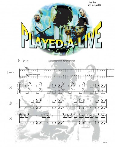 Played a live / 1 Partitur / Trommelnoten / Liechti Rolf