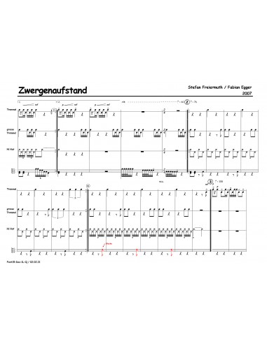 Zwergenaufstand / 1 Partitur inkl. Einzelstimmen / Egger Fabian & Freiermuth Stefan
