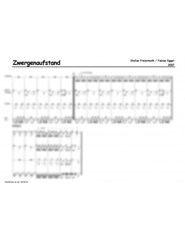 Zwergenaufstand / 1 Partitur inkl. Einzelstimmen / Egger Fabian & Freiermuth Stefan