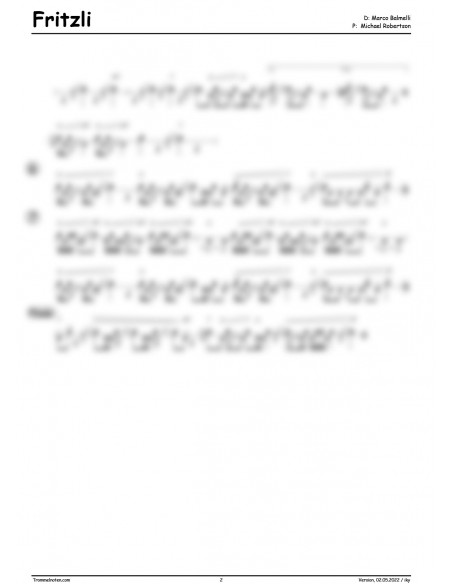 Fritzli 1 Trommelnoten zu Pfeifermarsch / Balmelli Marco