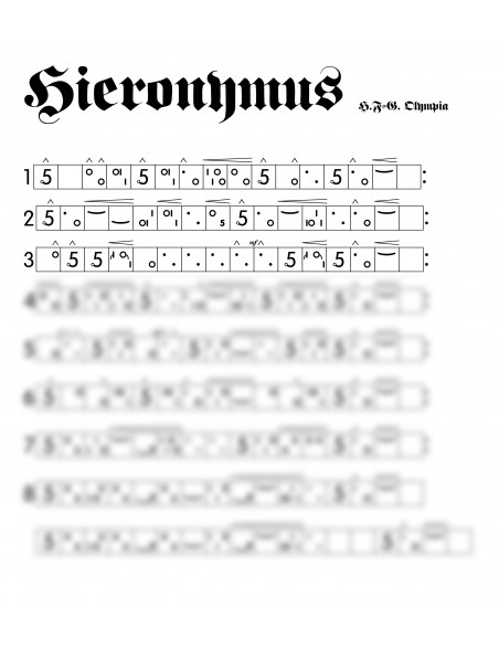 Hieronymus 2 Trommelnoten-Hieroglyphen / Obrist Andri