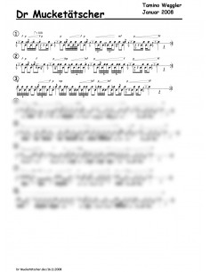 Mucketätscher, dr / 1 Trommelnoten / Weggler Tamino