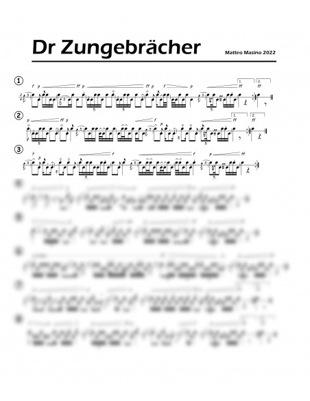 Zungebrächer, dr / 1 Trommelnoten / Masino Matteo