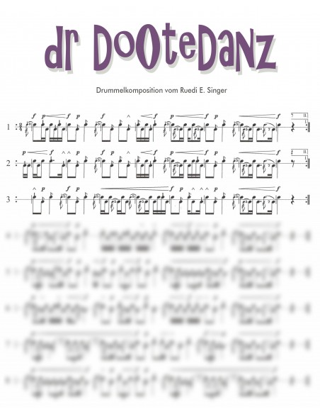 Dootedanz, dr / 1 Trommelnoten / Singer Ruedi