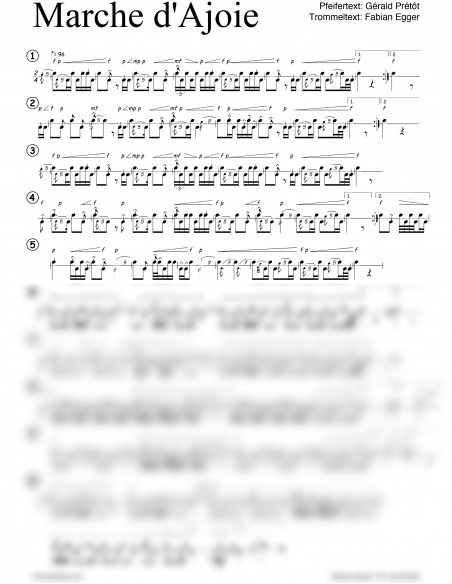 Marche d' Ajoie / 1 Trommelnoten zu Pfeifermarsch / Egger Fabian