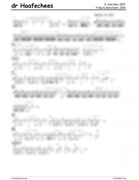 Haafechees, dr / 1 Trommelnoten zu Pfeifermarsch / Kym Ivan