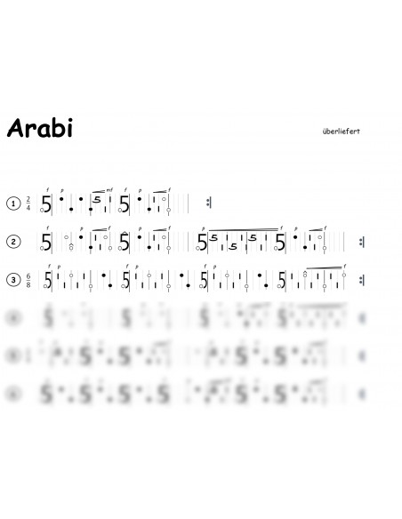 Arabi 2 Trommelnoten-Hieroglyphen / Überliefert