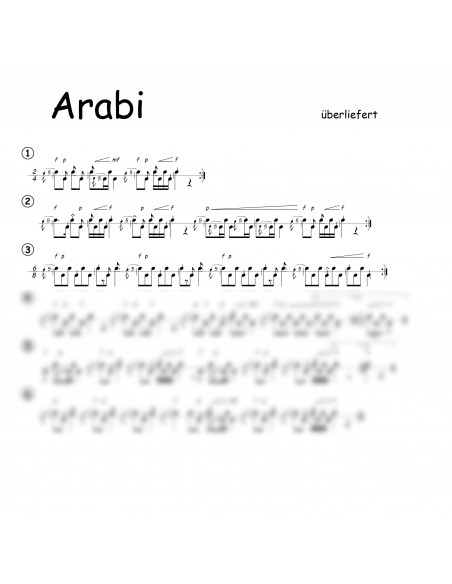 Arabi 1 Trommelnoten / Überliefert