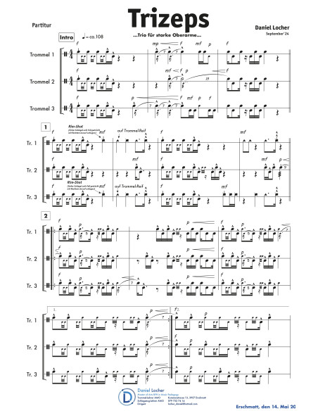 Trizeps / 1 Partitur inkl. Einzelstimmen / Locher Daniel