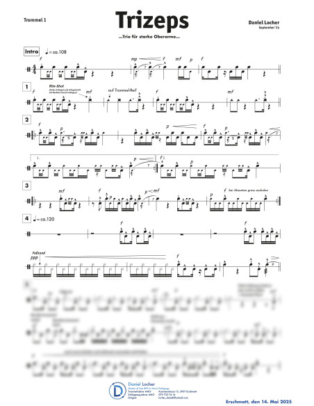 Trizeps / 1 Partitur inkl. Einzelstimmen / Locher Daniel