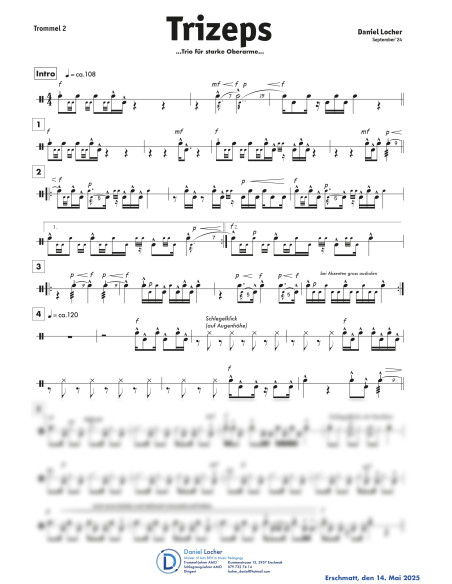 Trizeps / 1 Partitur inkl. Einzelstimmen / Locher Daniel