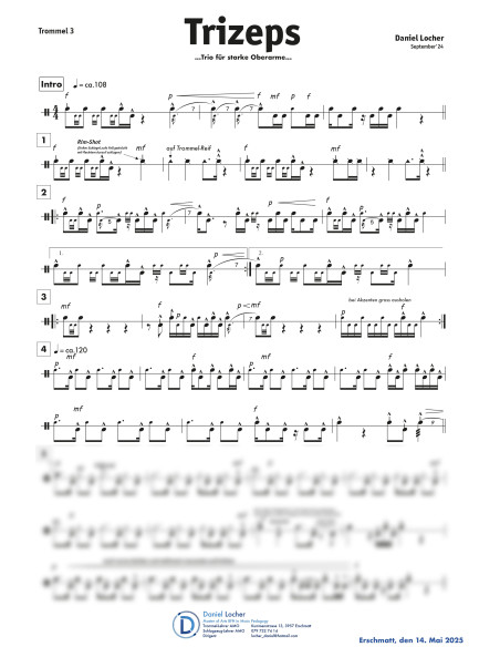 Trizeps / 1 Partitur inkl. Einzelstimmen / Locher Daniel
