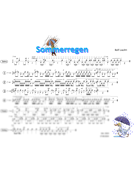 Sommerregen 1 Trommelnoten / Liechti Rolf