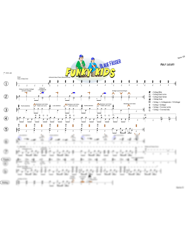 Funky Kids 1 Trommelnoten-Partitur / Liechti Rolf