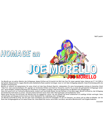 Joe Morello 1 Trommelnoten / Liechti Rolf
