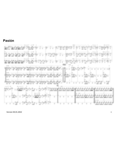 Pasión 1 Trommelnoten - Partitur / Holliger Sascha