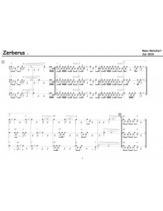 Zerberus Partitur / 1 Trommelnoten / Betschart Remo
