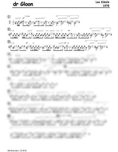 Gloon, dr / 1 Trommelnoten / Künzle Leo