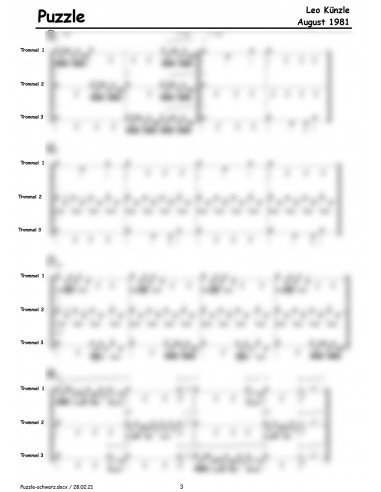 Puzzle Partitur inkl. Einzelstimmen / 1 Trommelnoten / Künzle Leo