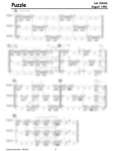 Puzzle Partitur inkl. Einzelstimmen / 1 Trommelnoten / Künzle Leo