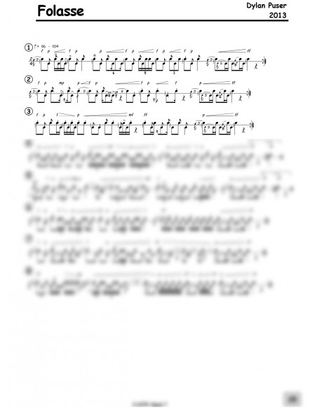 Folasse 1 Trommelnoten / Puser Dylan