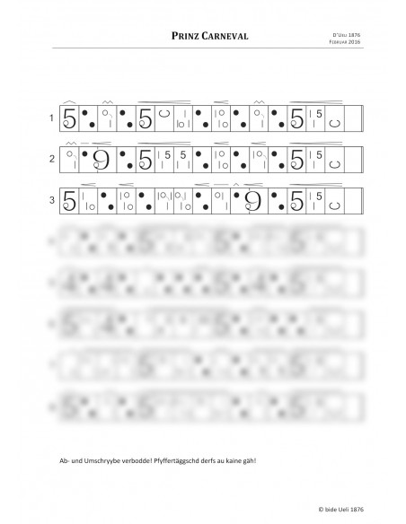 Prinz Carneval 1 Trommelnoten-Set / Labhardt Pascal & Ueli 1876