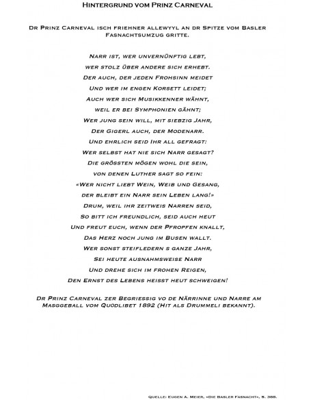 Prinz Carneval 1 Trommelnoten-Set / Labhardt Pascal & Ueli 1876