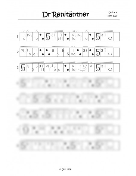 Renitäntner, dr / 1 Trommelnoten-Set / Labhardt Pascal & Ueli 1876