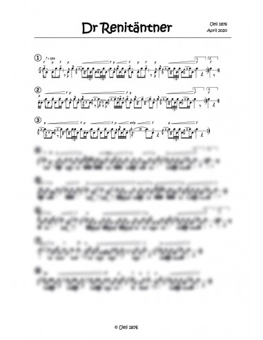 Renitäntner, dr / 1 Trommelnoten-Set / Labhardt Pascal & Ueli 1876