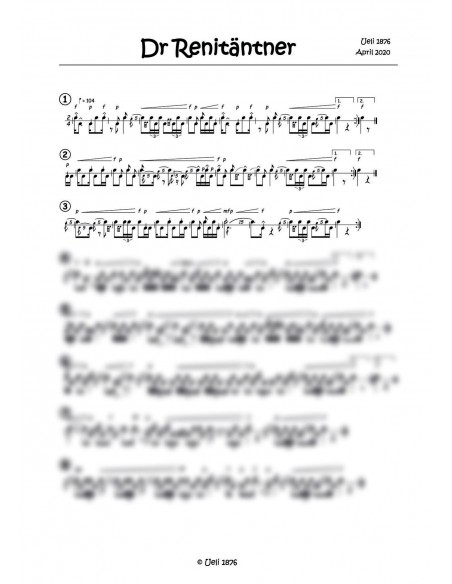 Renitäntner, dr / 1 Trommelnoten-Set / Labhardt Pascal & Ueli 1876