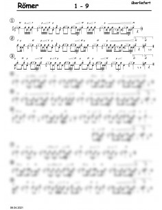 Römer 1 Trommelnoten / Überliefert