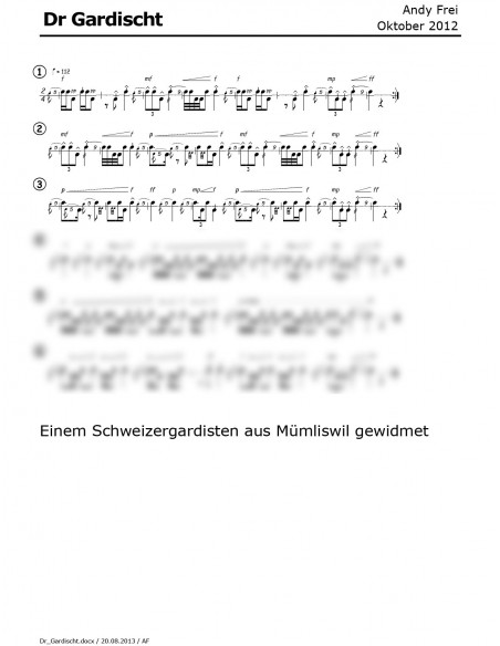 Gardischt, dr / 1 Trommelnoten / Frei Andy