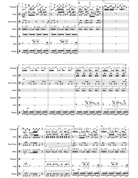 Madre Tierra 1 / Partitur inkl. Einzelstimmen / Trommelnoten / Holliger Sascha
