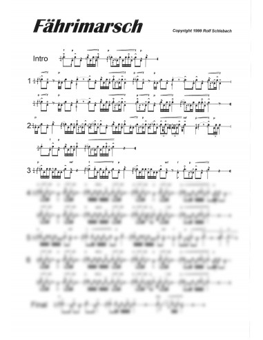 Fährimarsch 2 Trommelnoten / Schlebach Rolf