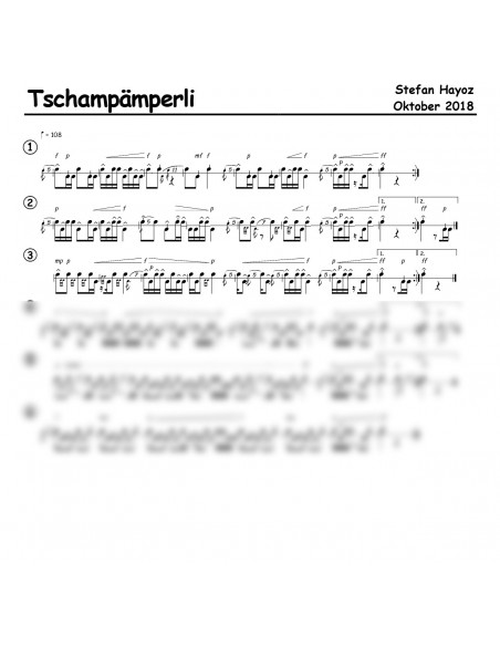 Tschampämperli 1 Trommelnoten / Hayoz Stefan