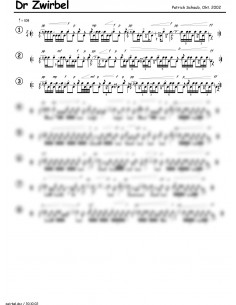 Zwirbel, dr / 1 Trommelnoten / Schaub Patrick