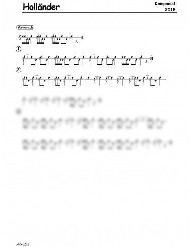 Holländer 1 Trommelnoten / Überliefert