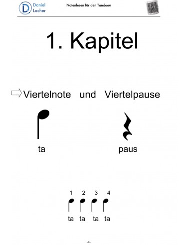 Notenlesen für Tambouren / 1 Lehrmittel mit 115 Seiten / Locher Daniel