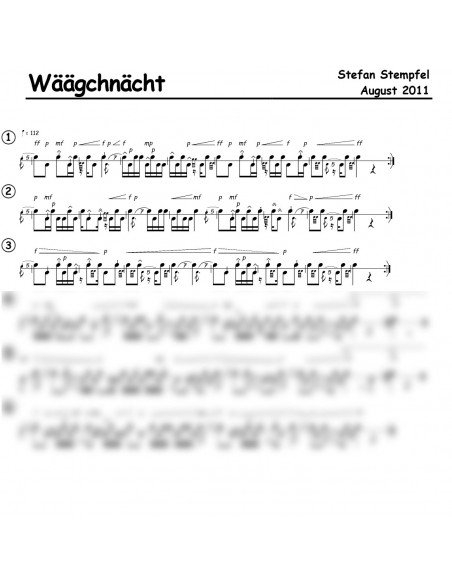 Wäägchnächt 1 Trommelnoten / Stempel Stefan