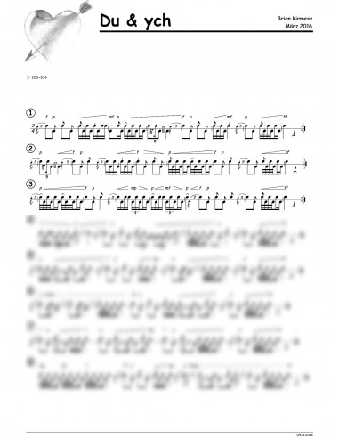 Du und ych 1 Trommelnoten / Kirmess Brian