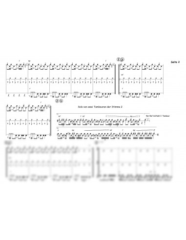 Dätsch, Bang, Meräng 1 / Partitur Trommelnoten / Scheuber Adrian
