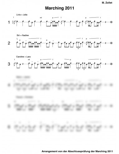 Marching 2011 / 1 Trommelnoten / Zollet Martin